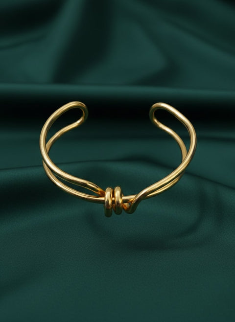 Fancy Gold Toned Cuff Bracelet