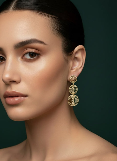 Antique Circular Shape Drop Earrings