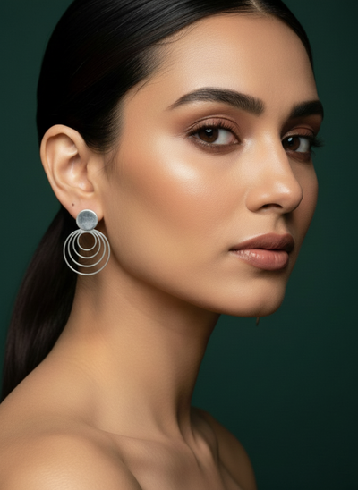 Antique Circular Shape Oxidised Earrings