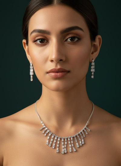 Unique American Stones Necklace With Earring