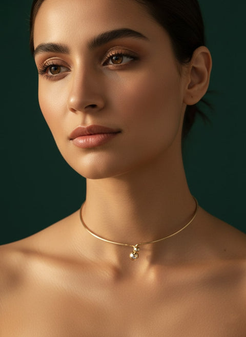 Trendy Brass-Plated Choker Necklace