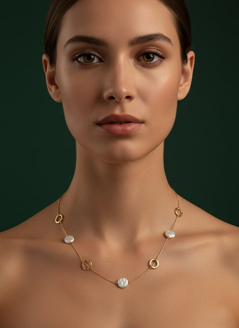 Antique Necklace With Beautiful Rings & Beads