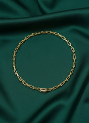 Trendy Brass-Plated Chainlink Design Necklace