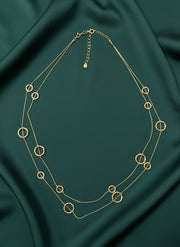 Trendy Rings instead of beads Layered Necklace