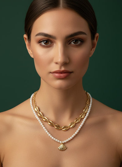 Classic Beads & Stone Layered Mala Chain