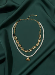 Classic Beads & Stone Layered Mala Chain