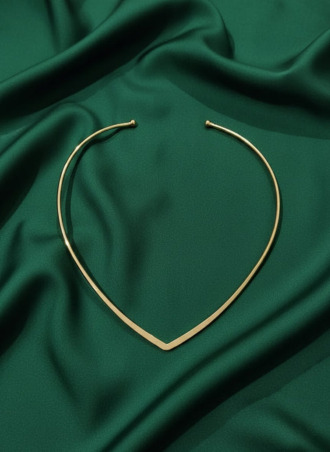 Trendy V-Shaped Brass Necklace
