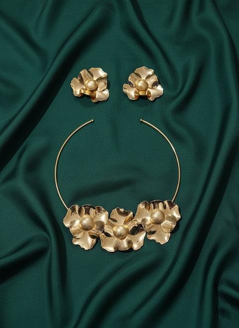 Artificial Beads & Flower Shaped Jewellery Set