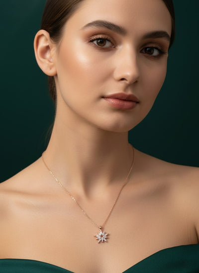 Classic Star Shaped Pandent With Chain