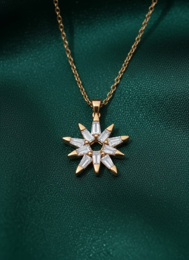 Classic Star Shaped Pandent With Chain