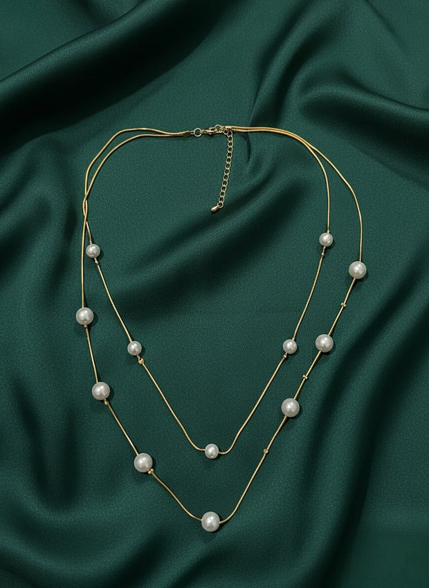 Trendy Pearls Layered Necklace