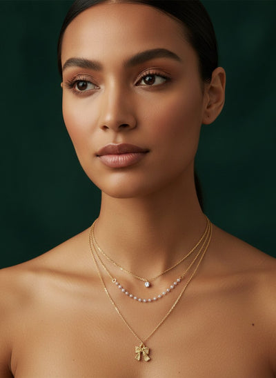 Classic Beads & Stone Layered Chain