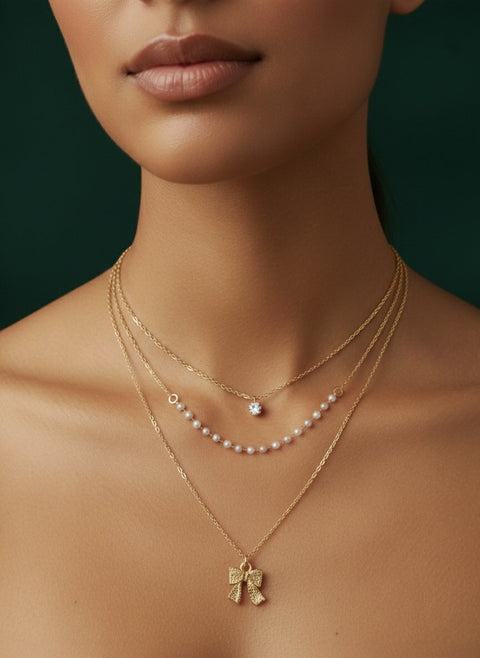 Classic Beads & Stone Layered Chain