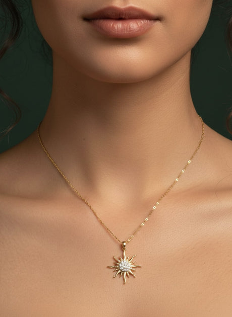 Trendy Sun Pendant with Chain – Nayo Clothing