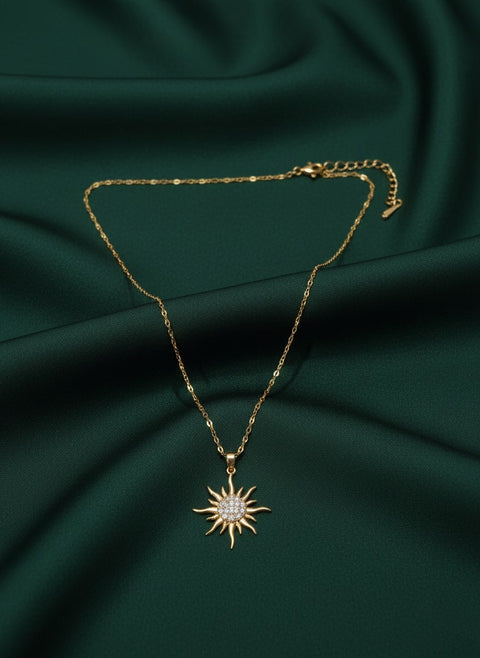 Trendy Sun Pendant with Chain