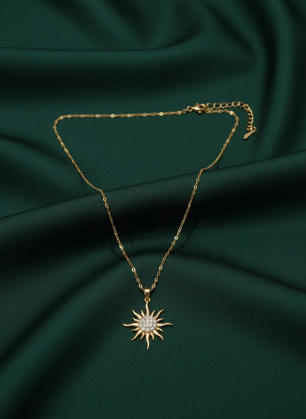 Trendy Sun Pendant with Chain