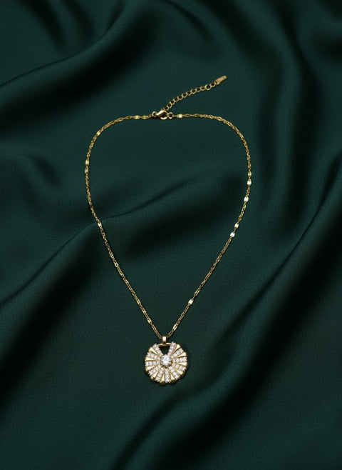 Antique Ad Stone Round Shaped Pandent Chain