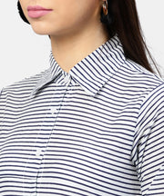 Blue striped 3/4th Sleeve cotton Tunic