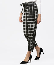 Black & White Checked Trouser with side pockets