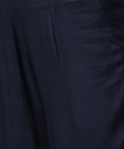 Navy blue yoke printed 3/4th sleeve cotton yoke printed kurta with ankle length palazzo