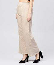 Beige pleated ankle lebgth palazzo