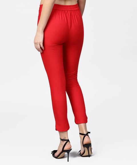 Aasi - House of Nayo Red Straight ankle length Palazzo