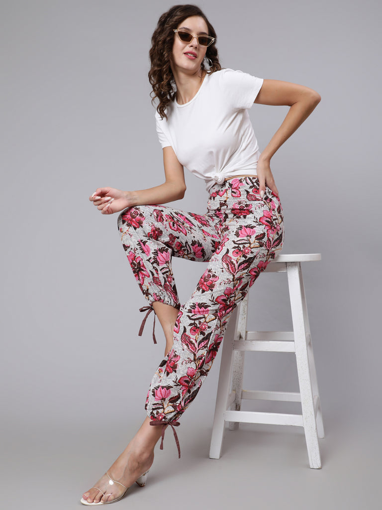 Buy Women Grey Print Formal Regular Fit Trousers Online - 792166 | Van  Heusen