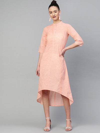 Women Peach &  Solid A-Line Dress