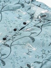 Women Straight Grey & Black Printed kurta & Palazzo Set