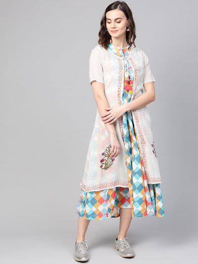 AASI - HOUSE OF NAYO Women Multi & Colourblocked Colourblocked Two-Piece Dress