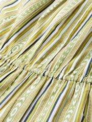 Women Multi Striped Striped Halter Neck Cotton A-Line Dress