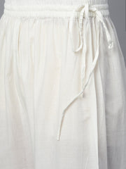 Women White Three-Quarter Sleeves Straight Kurta with Palazzo Set