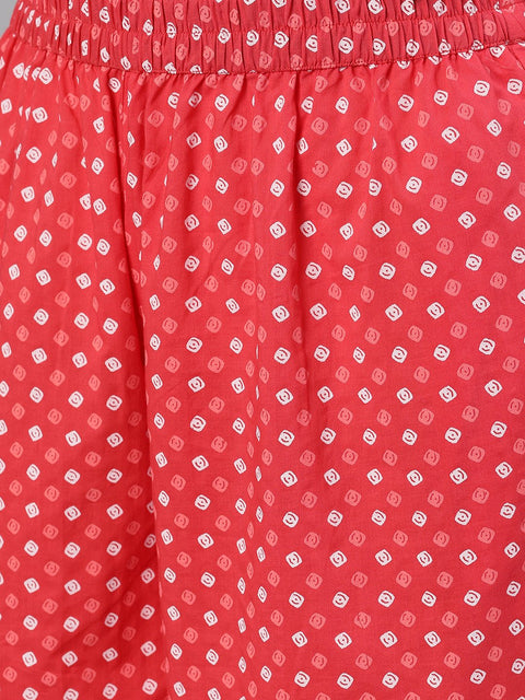 Women Dusky pink polkadot print Trouser