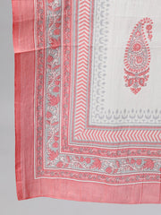 Women Pink Three-Quarter Sleeves Straight Kurta Palazzo With Dupatta