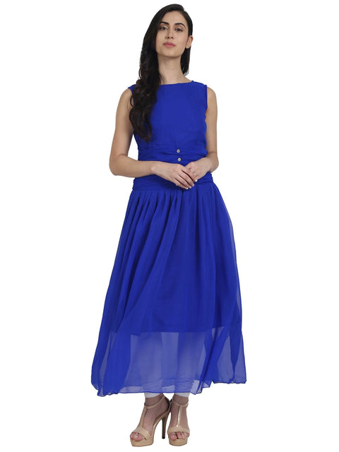 Nayo Blue sleevless georgette Anarkali kurta