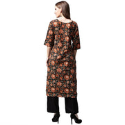 Multi printed 3/4th sleeve cotton Kurta