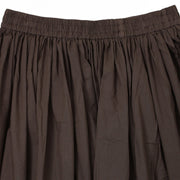Grey printed half sleeve cotton kurta with black skirt