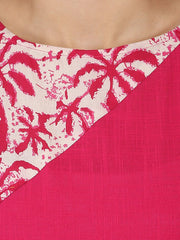 Pink Half sleeve cotton Anarkali kurta