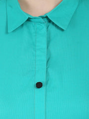 Sea Green 3/4th sleeve cotton layerd anarkali kurta