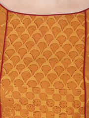 Mustard printed half sleeve floor length A-line kurta