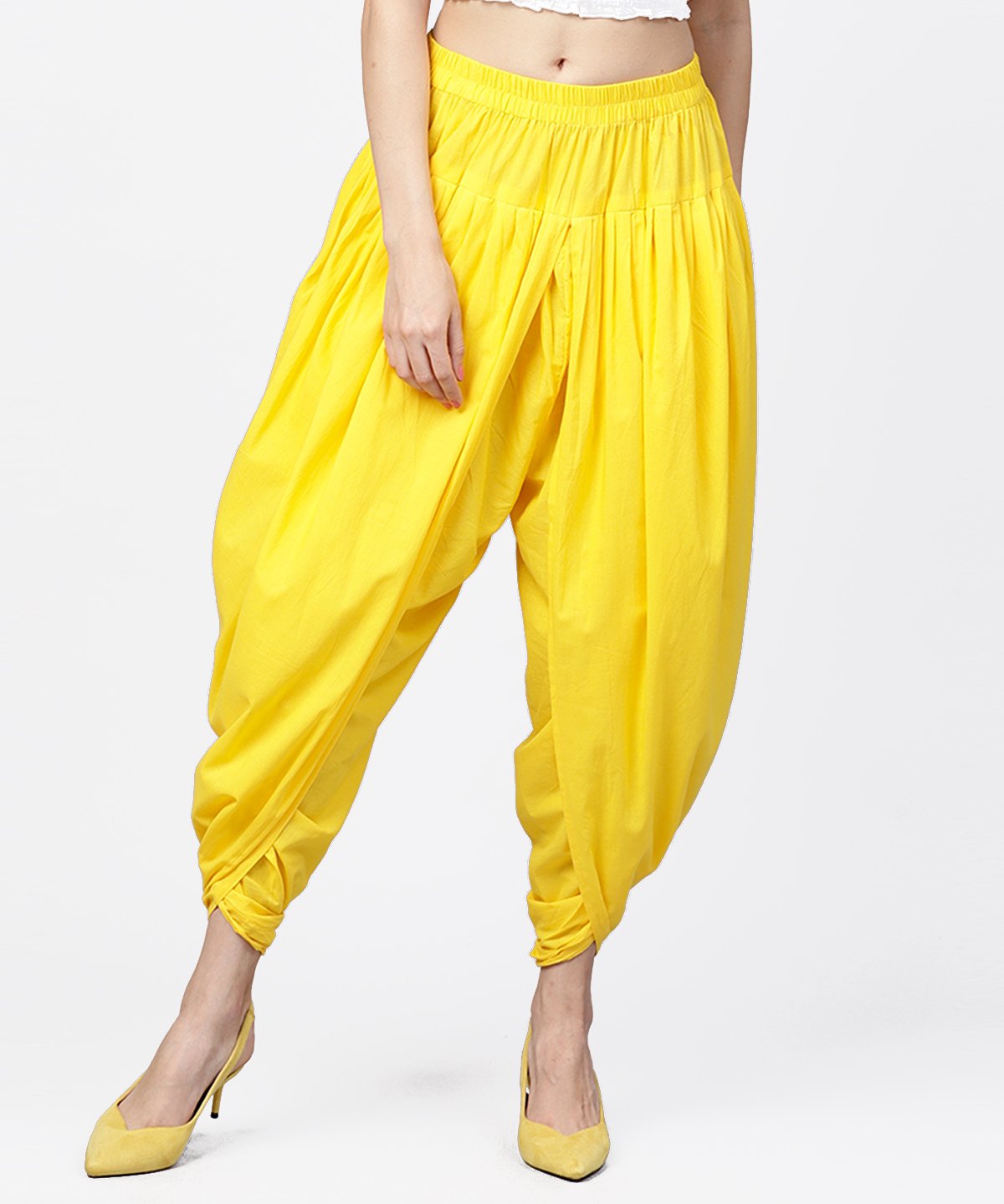 Label Swish CoOrd Set  Buy Label Swish Yellow Embellished Peplum Dhoti  Pants Set of 2 Online  Nykaa Fashion