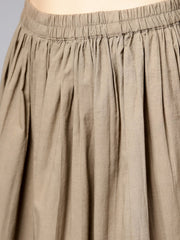Light Grey printed Kurta set with ankle length skirt
