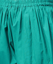 Blue printed 3/4th sleeve cotton low high kurta with blue printed dhoti