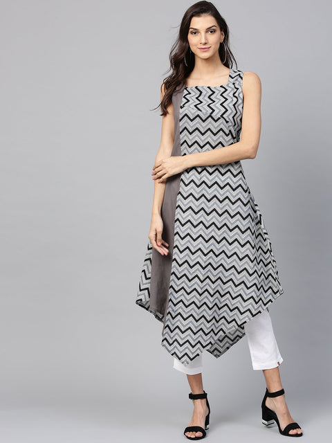 Nayo Grey sleeveless cotton maxi dress