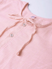 Women Pink Solid A-Line Tunic