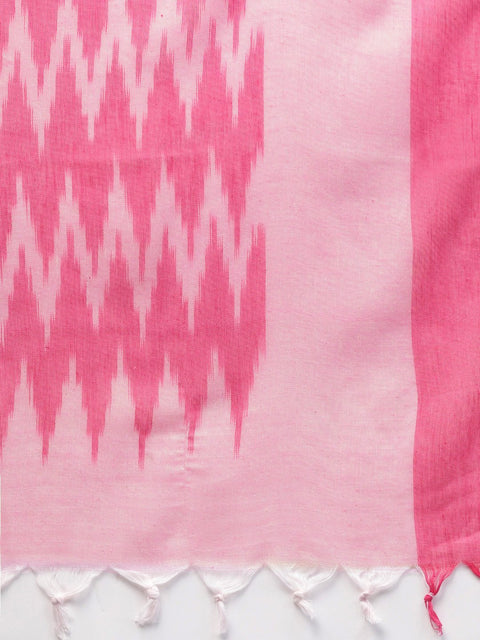 Pink Straight kurta set with Palazzo & Ikat dupatta