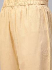 Nayo Women Pink & Gold Straight Ethnic Motifs Printed Kurta And Trousers Set