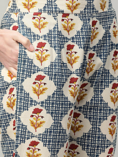 Women White & Maroon Straight Striped Striped Kurta And Palazzos Set