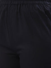 Women Navy Blue Three-Quarter Sleeves Flared Peplum Kurta and Sharara set