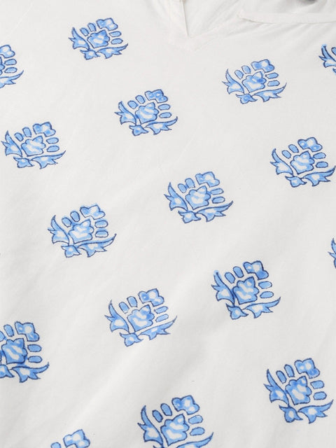 Women White Three-Quarter Sleeves Straight Kurta with Palazzo Set